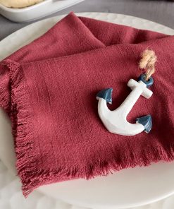 serviette de table rouge en tissu